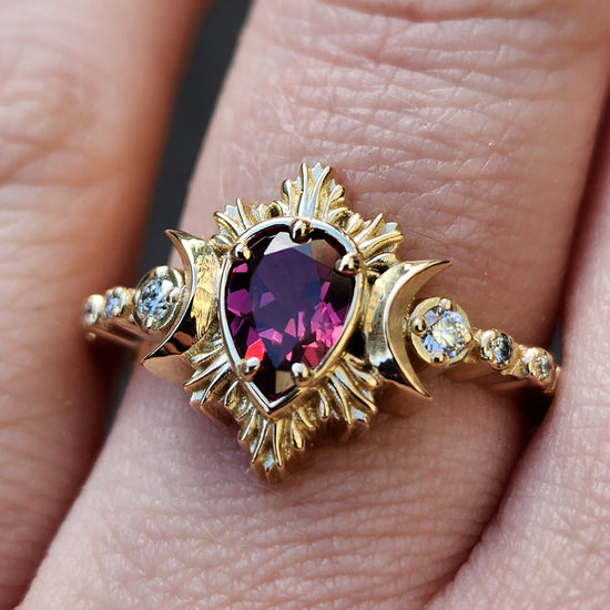 14K Aquamarine and Garnet Moi Et Toi Ring – Adrian Rose Jewelry